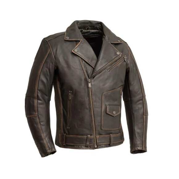 Wrath Men's Motorcycle Leather Jacket - Picture 1 of 5